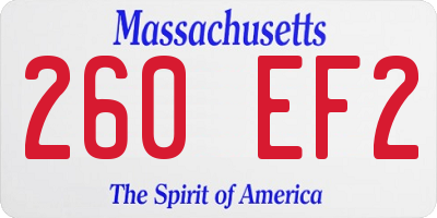 MA license plate 260EF2