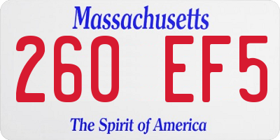 MA license plate 260EF5