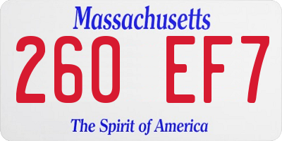 MA license plate 260EF7