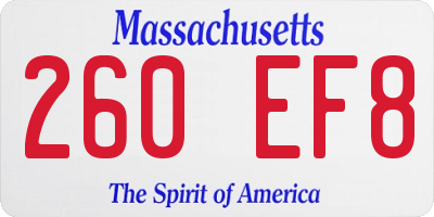 MA license plate 260EF8