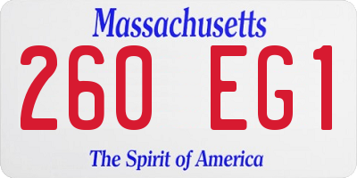 MA license plate 260EG1