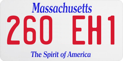 MA license plate 260EH1