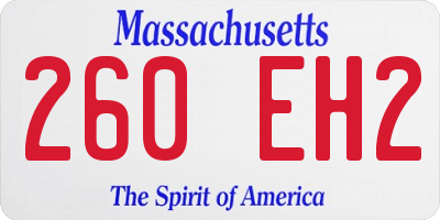 MA license plate 260EH2