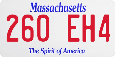MA license plate 260EH4