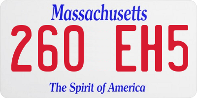 MA license plate 260EH5