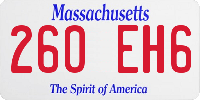 MA license plate 260EH6