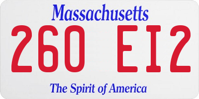 MA license plate 260EI2