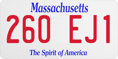 MA license plate 260EJ1