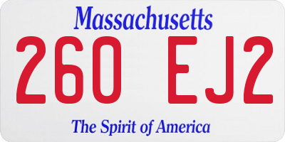 MA license plate 260EJ2