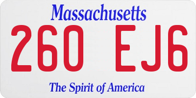 MA license plate 260EJ6