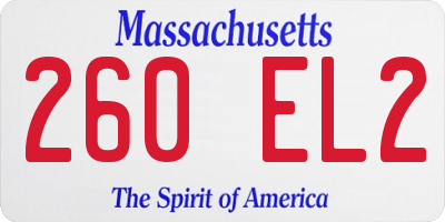 MA license plate 260EL2