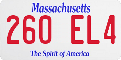 MA license plate 260EL4