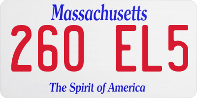 MA license plate 260EL5