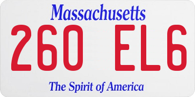 MA license plate 260EL6