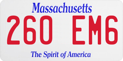 MA license plate 260EM6