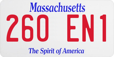 MA license plate 260EN1