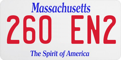 MA license plate 260EN2