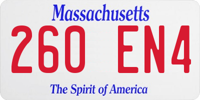 MA license plate 260EN4