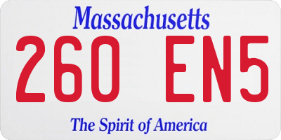 MA license plate 260EN5