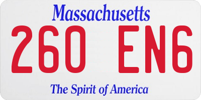 MA license plate 260EN6