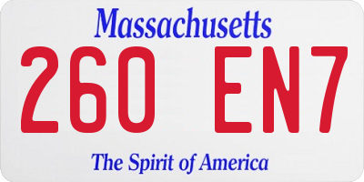 MA license plate 260EN7
