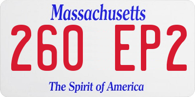 MA license plate 260EP2