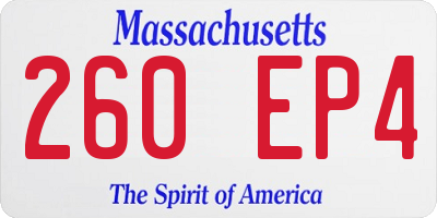 MA license plate 260EP4