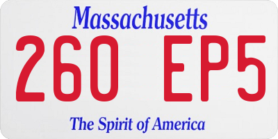 MA license plate 260EP5