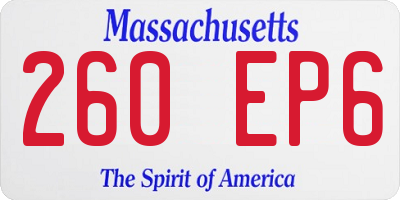 MA license plate 260EP6