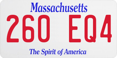 MA license plate 260EQ4