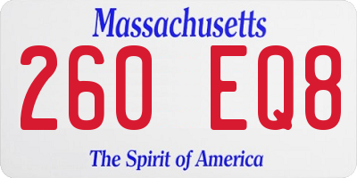 MA license plate 260EQ8