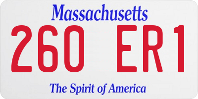 MA license plate 260ER1