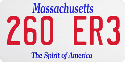 MA license plate 260ER3