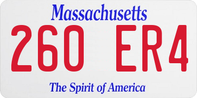 MA license plate 260ER4
