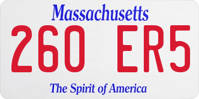 MA license plate 260ER5