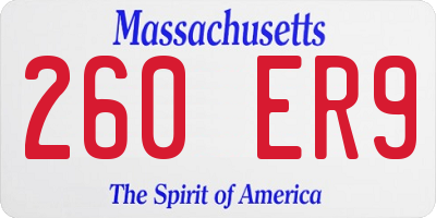 MA license plate 260ER9