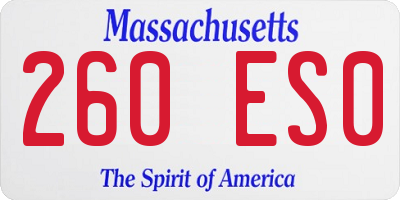 MA license plate 260ES0