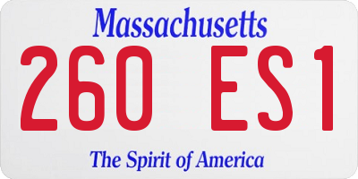 MA license plate 260ES1