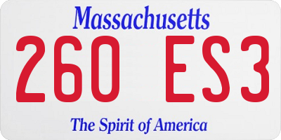 MA license plate 260ES3