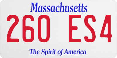 MA license plate 260ES4