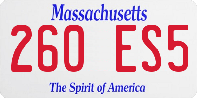 MA license plate 260ES5