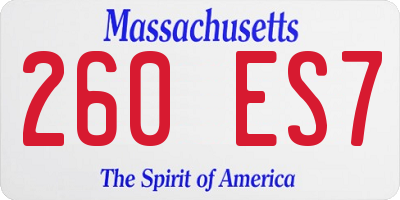 MA license plate 260ES7