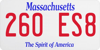 MA license plate 260ES8