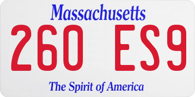 MA license plate 260ES9