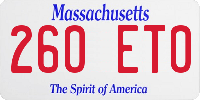 MA license plate 260ET0