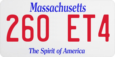 MA license plate 260ET4