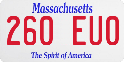 MA license plate 260EU0