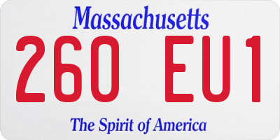 MA license plate 260EU1