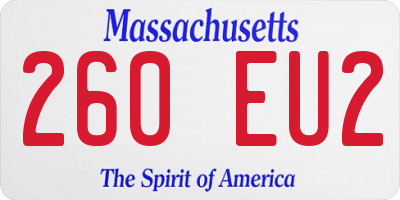 MA license plate 260EU2