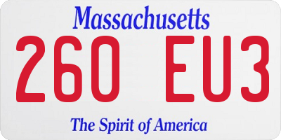MA license plate 260EU3